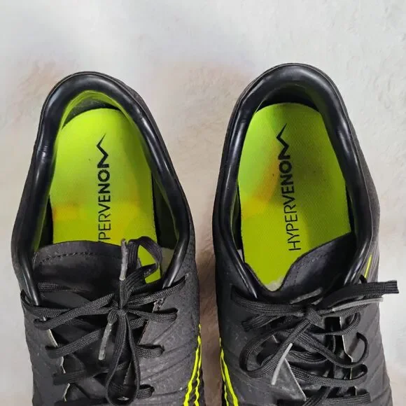 Nike Hypervenom Phelon II FG Soccer Cleats Black Neon Yellow 749893-001 Size 8.5 - Picture 11 of 16